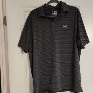 Under Armour Black Striped Polo Shirt